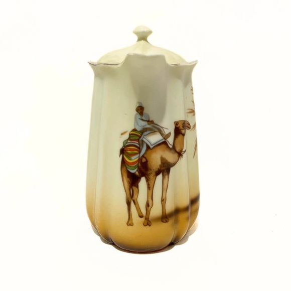 Antique Handmade Cocoa Pot - Camel and Palm Tree Design - Picture 5 of 11